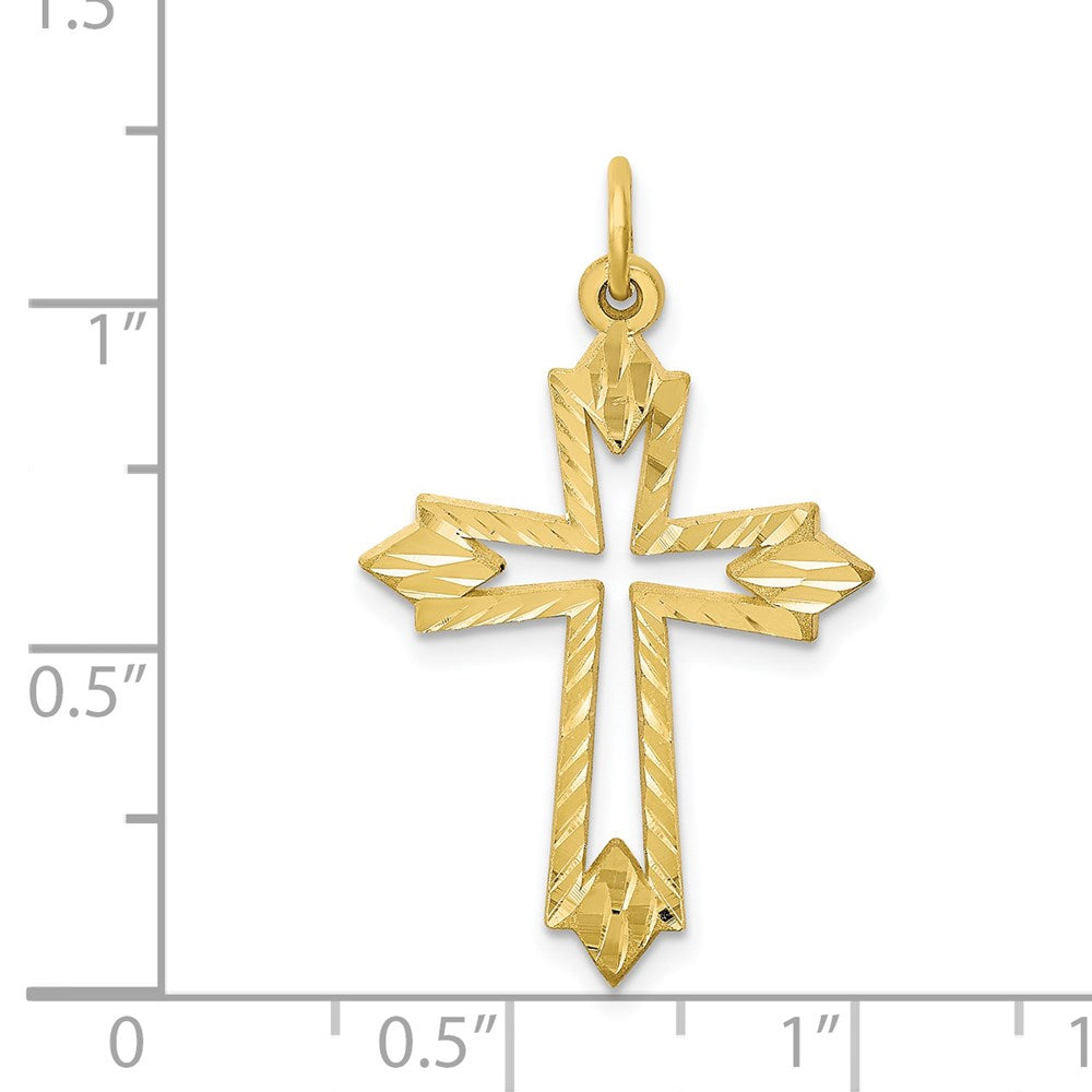 Million Charms 10K Yellow Gold Themed Relgious Cross Charm