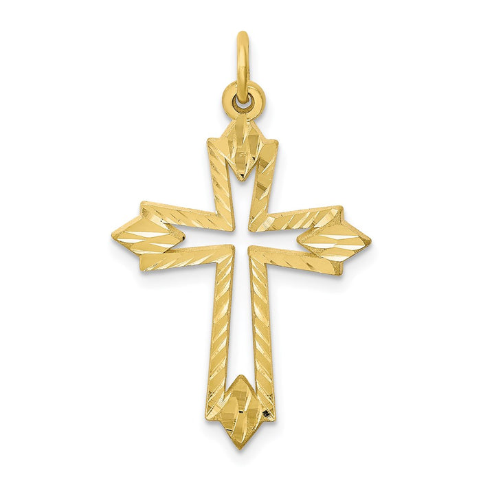 Million Charms 10K Yellow Gold Themed Relgious Cross Charm