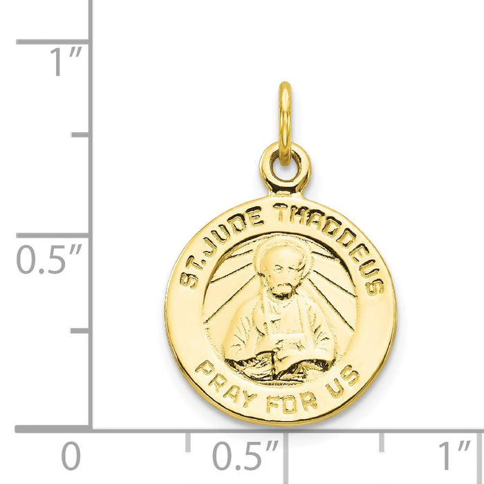 Million Charms 10K Yellow Gold Themed Religious Saint Jude Medal