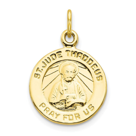 Million Charms 10K Yellow Gold Themed Religious Saint Jude Medal