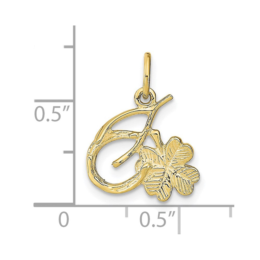 Million Charms 10K Yellow Gold Themed Solid Horseshoe Wishbone & Shamrock Charm