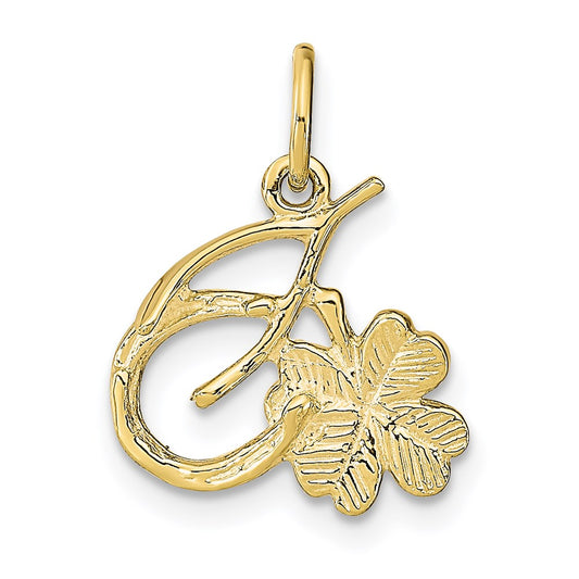 Million Charms 10K Yellow Gold Themed Solid Horseshoe Wishbone & Shamrock Charm