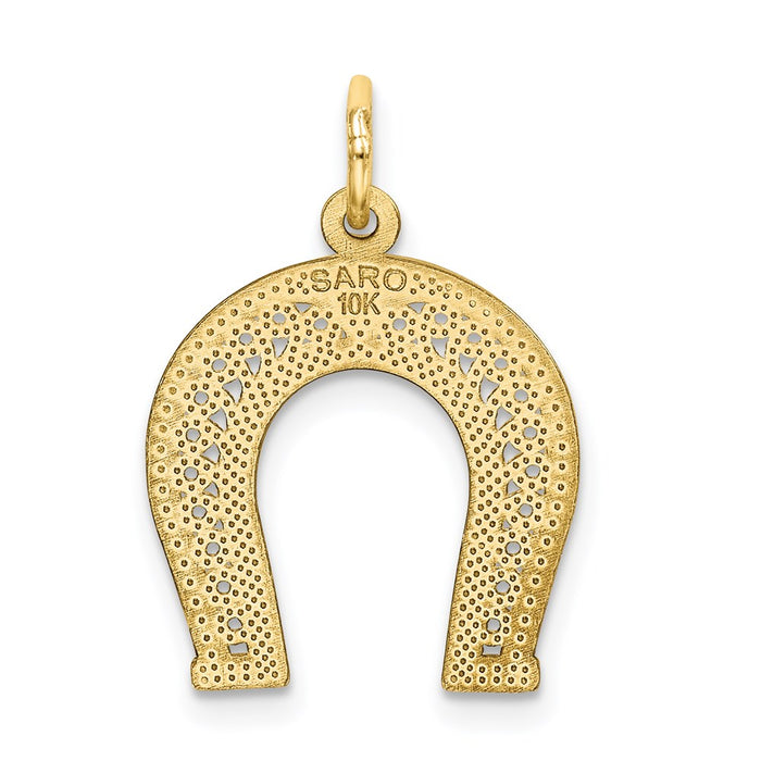 Million Charms 10K Yellow Gold Themed Horseshoe Charm