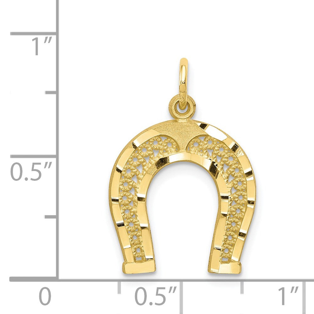 Million Charms 10K Yellow Gold Themed Horseshoe Charm