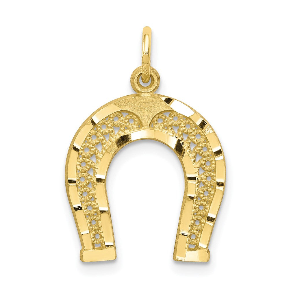 Million Charms 10K Yellow Gold Themed Horseshoe Charm