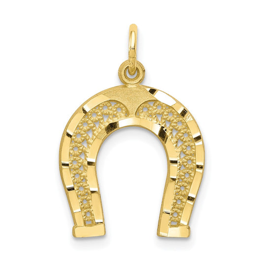 Million Charms 10K Yellow Gold Themed Horseshoe Charm