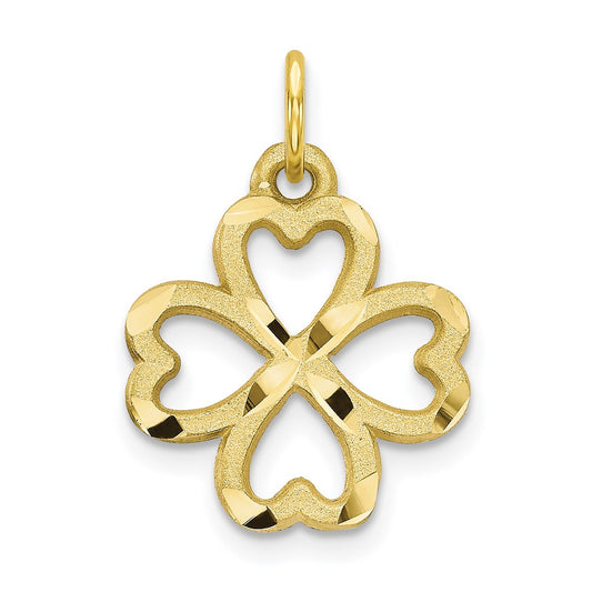 Million Charms 10K Yellow Gold Themed 4-Leaf Lucky Clover  Pendant