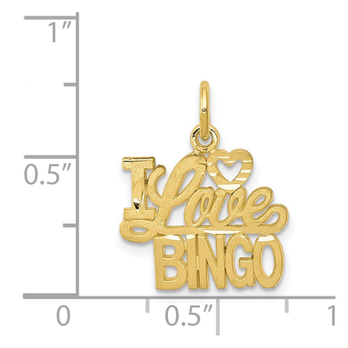 Million Charms 10K Yellow Gold Themed Talking - I Love Bingo Charm