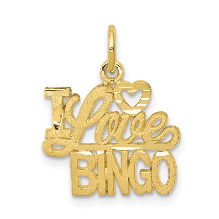 Million Charms 10K Yellow Gold Themed Talking - I Love Bingo Charm