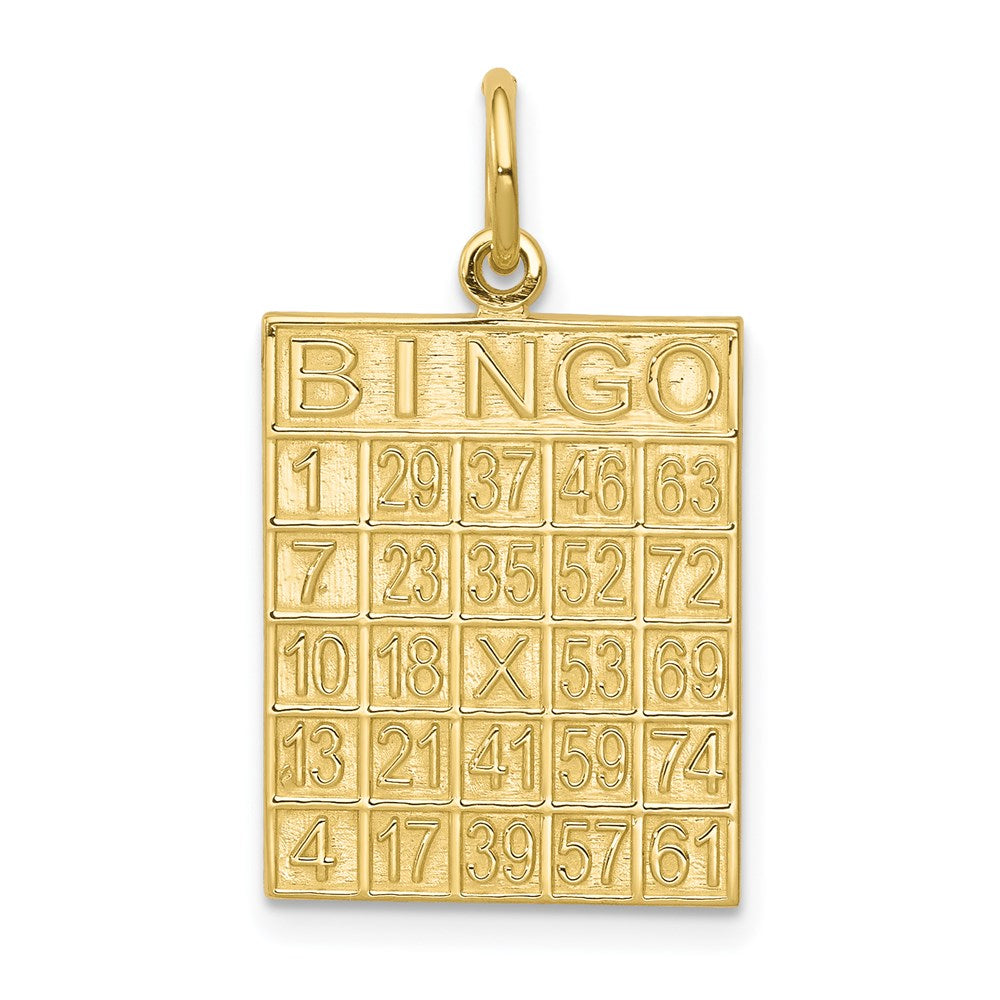 Million Charms 10K Yellow Gold Themed Solid Bingo Card Charm