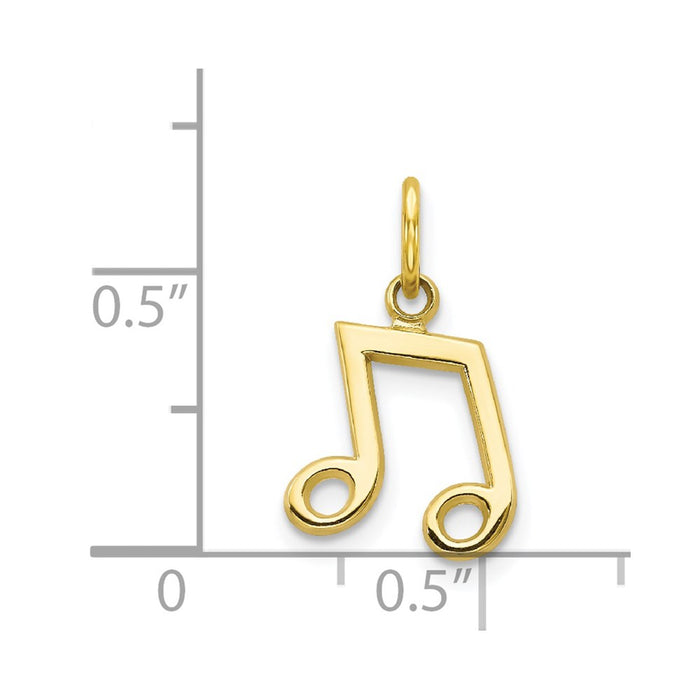 Million Charms 10K Yellow Gold Themed Musical Note Charm