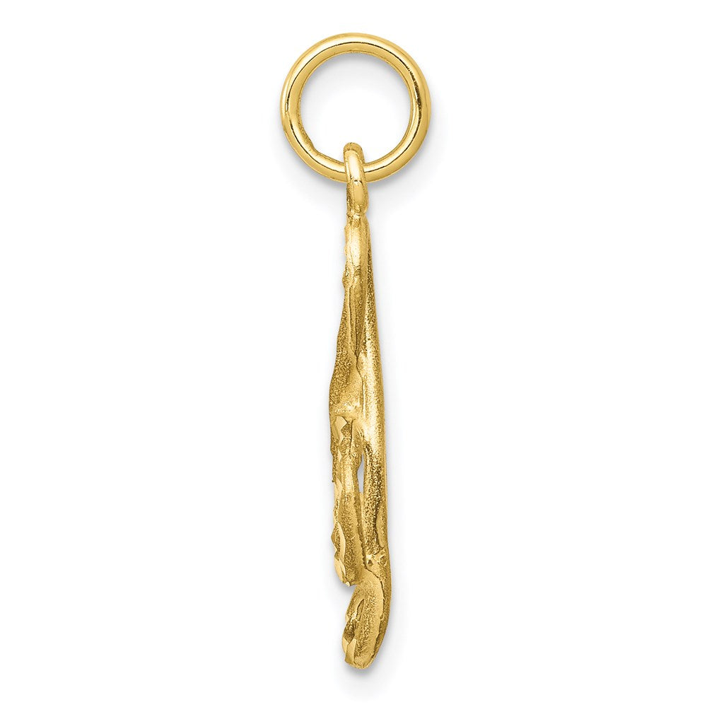 Million Charms 10K Yellow Gold Themed Medium Solid Treble Clef Charm