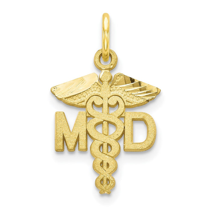 Million Charms 10K Yellow Gold Themed Solid Doctor Of Medicine Md Charm