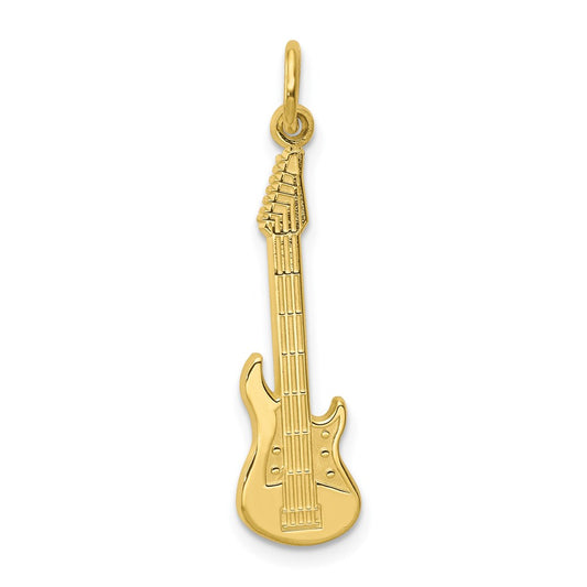 Million Charms 10K Yellow Gold Themed Guitar Music Instrament Charm