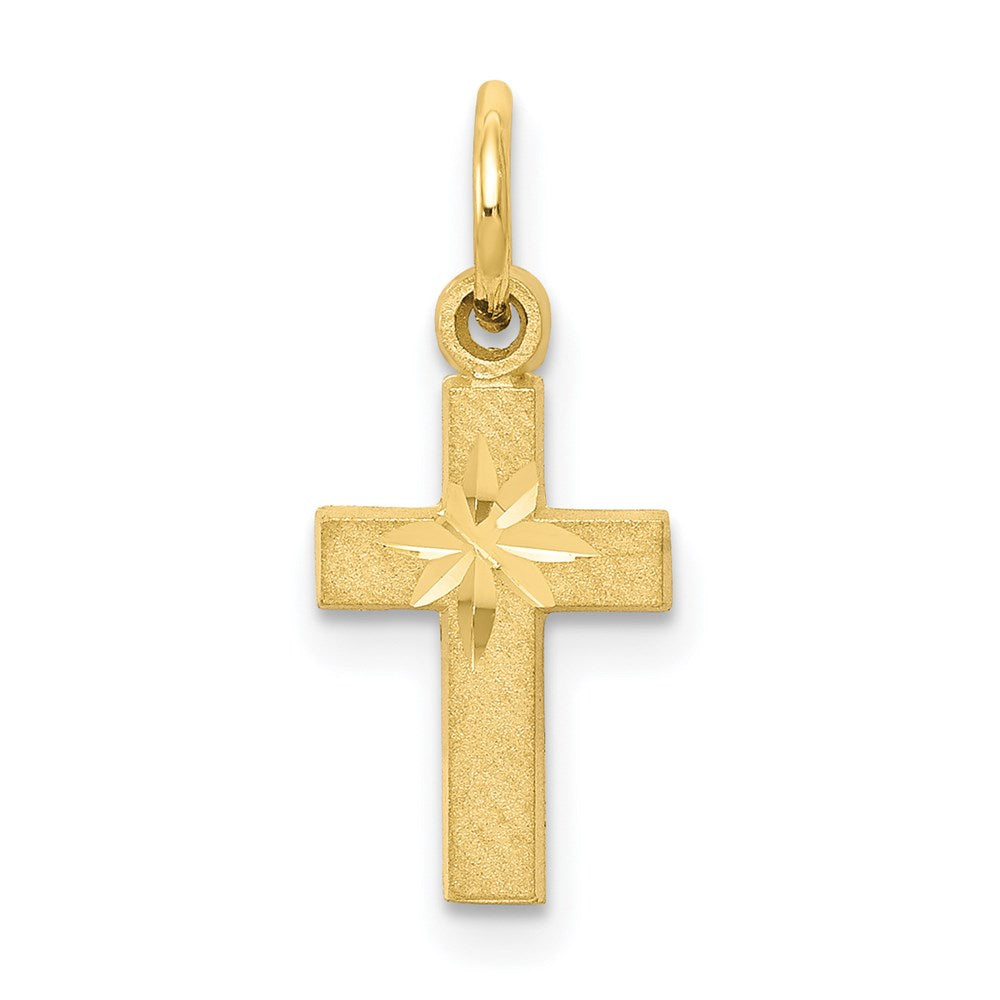 Million Charms 10K Yellow Gold Themed Relgious Cross Charm