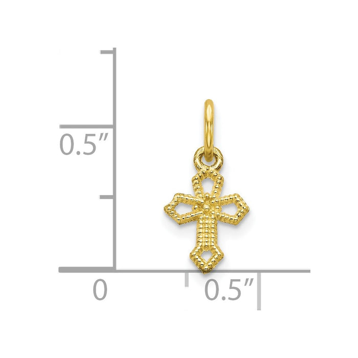 Million Charms 10K Yellow Gold Themed Relgious Cross Charm