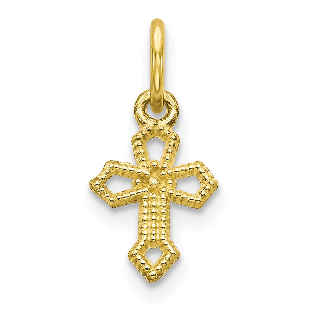 Million Charms 10K Yellow Gold Themed Relgious Cross Charm