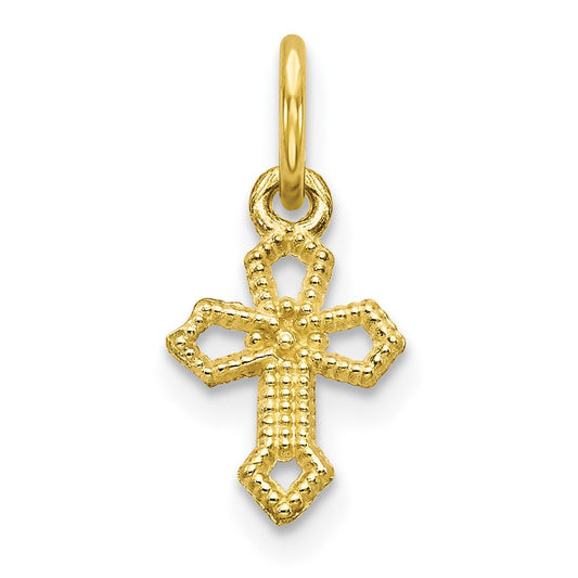 Million Charms 10K Yellow Gold Themed Relgious Cross Charm