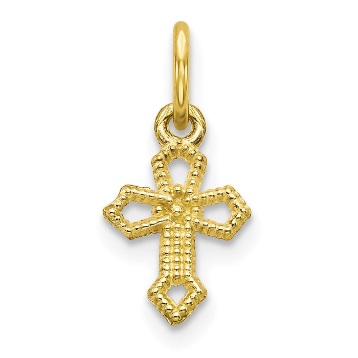 Million Charms 10K Yellow Gold Themed Relgious Cross Charm