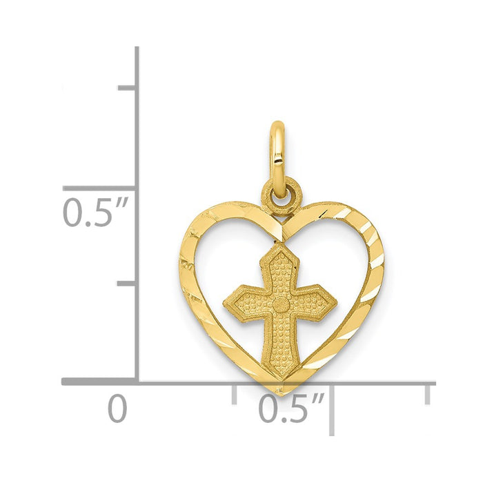 Million Charms 10K Yellow Gold Themed Relgious Cross Charm