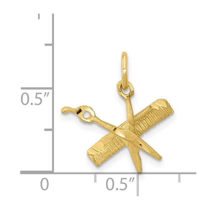 Million Charms 10K Yellow Gold Themed Comb & Scissors Charm