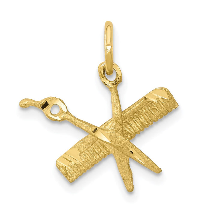 Million Charms 10K Yellow Gold Themed Comb & Scissors Charm