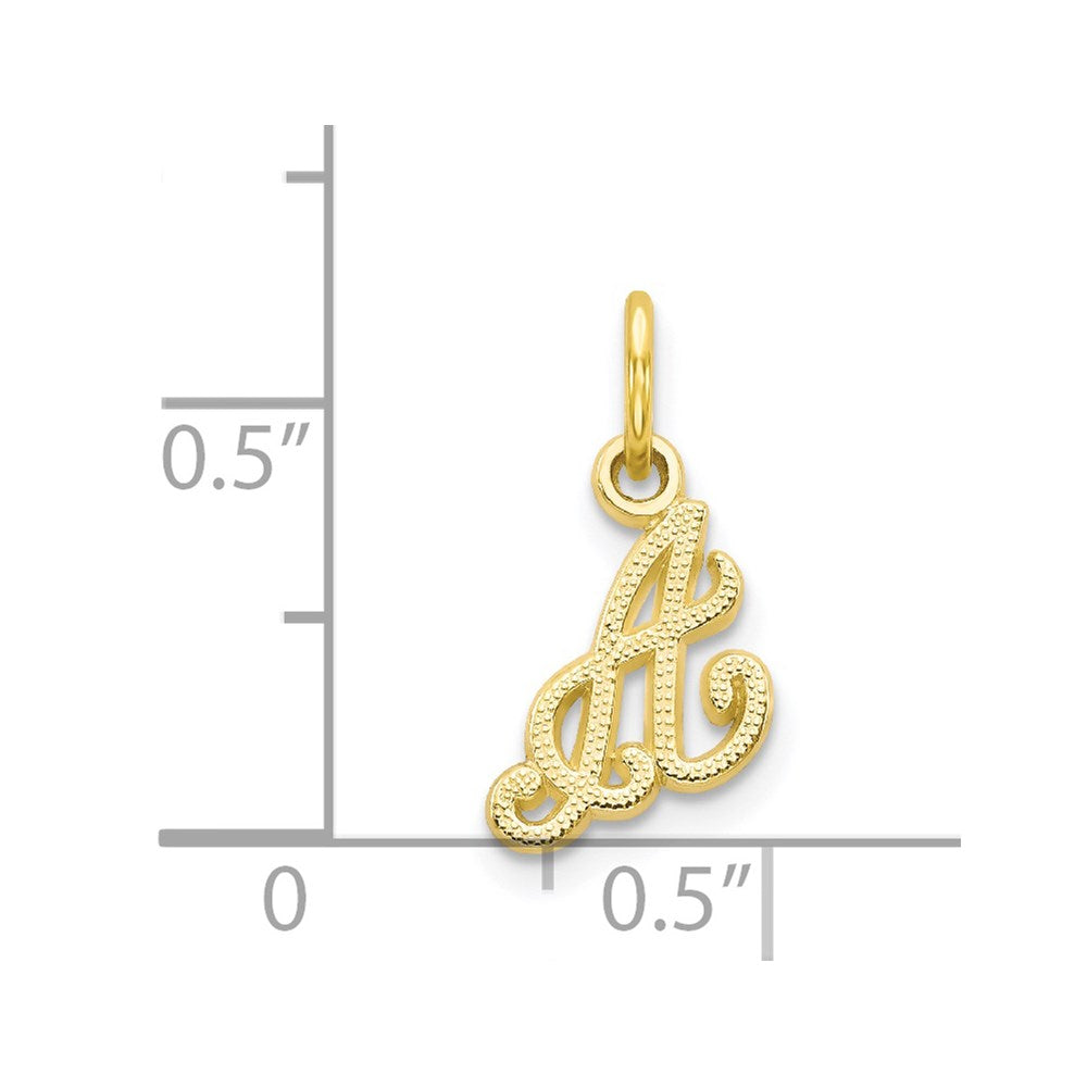 Million Charms 10K Yellow Gold Themed Alphabet Letter Initial A Charm