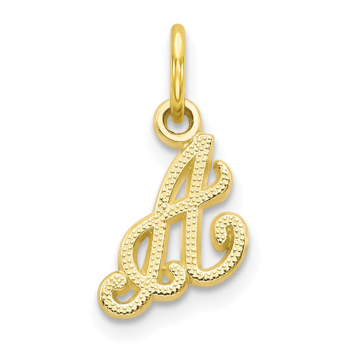 Million Charms 10K Yellow Gold Themed Alphabet Letter Initial A Charm