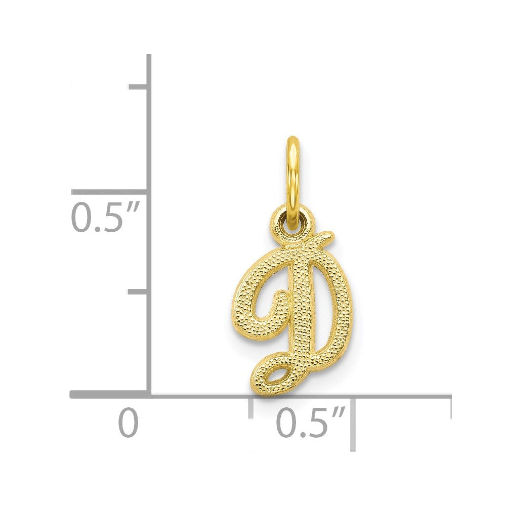 Million Charms 10K Yellow Gold Themed Alphabet Letter Initial D Charm