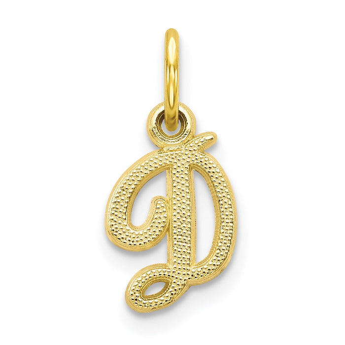 Million Charms 10K Yellow Gold Themed Alphabet Letter Initial D Charm