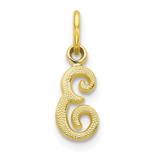 Million Charms 10K Yellow Gold Themed Alphabet Letter Initial E Charm
