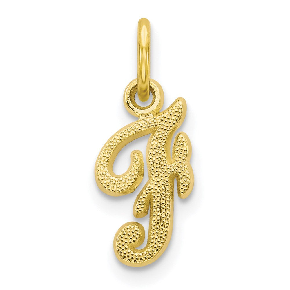 Million Charms 10K Yellow Gold Themed Alphabet Letter Initial F Charm