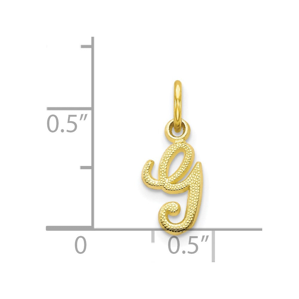 Million Charms 10K Yellow Gold Themed Alphabet Letter Initial G Charm