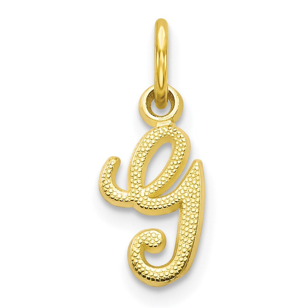 Million Charms 10K Yellow Gold Themed Alphabet Letter Initial G Charm