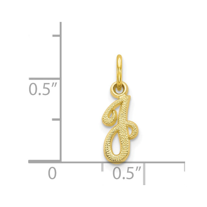 Million Charms 10K Yellow Gold Themed Alphabet Letter Initial J Charm