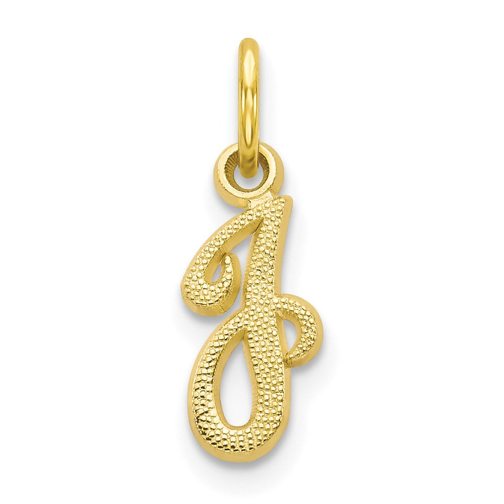 Million Charms 10K Yellow Gold Themed Alphabet Letter Initial J Charm