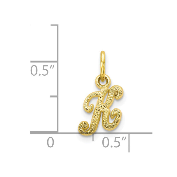 Million Charms 10K Yellow Gold Themed Alphabet Letter Initial K Charm
