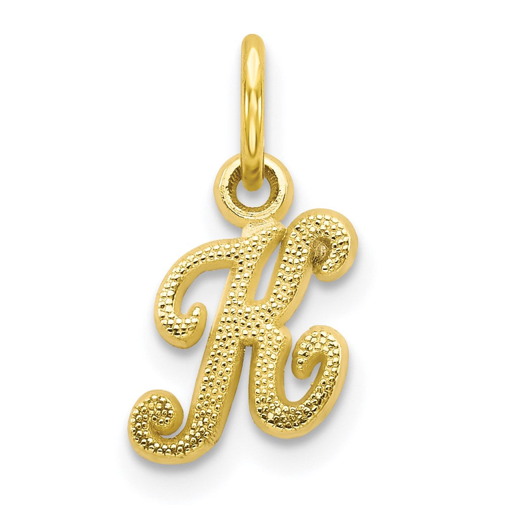 Million Charms 10K Yellow Gold Themed Alphabet Letter Initial K Charm