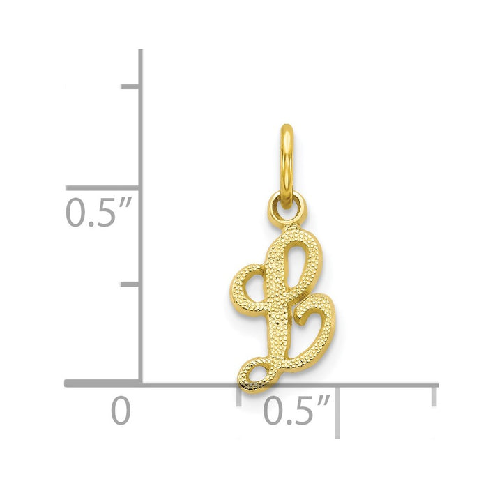 Million Charms 10K Yellow Gold Themed Alphabet Letter Initial L Charm