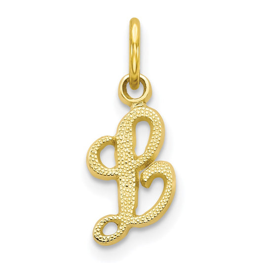 Million Charms 10K Yellow Gold Themed Alphabet Letter Initial L Charm
