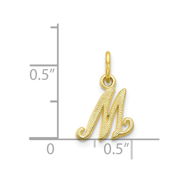 Million Charms 10K Yellow Gold Themed Alphabet Letter Initial M Charm