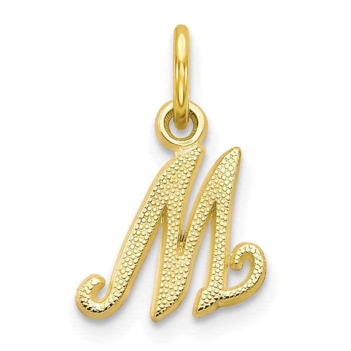 Million Charms 10K Yellow Gold Themed Alphabet Letter Initial M Charm