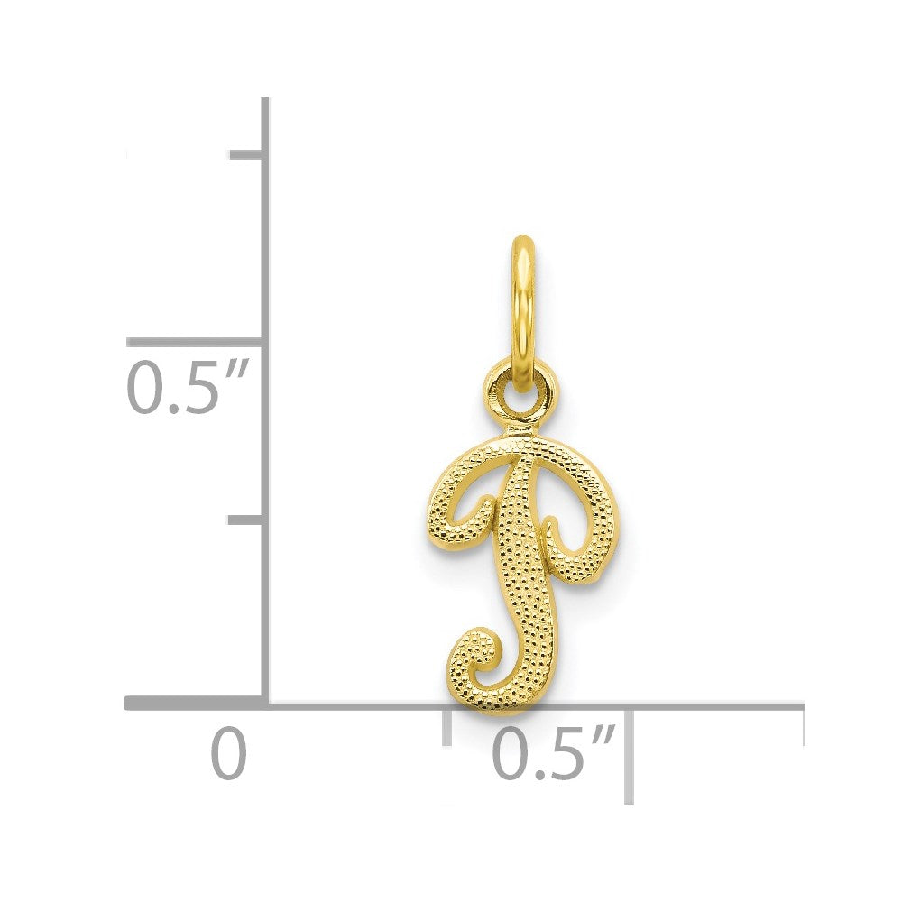 Million Charms 10K Yellow Gold Themed Alphabet Letter Initial P Charm