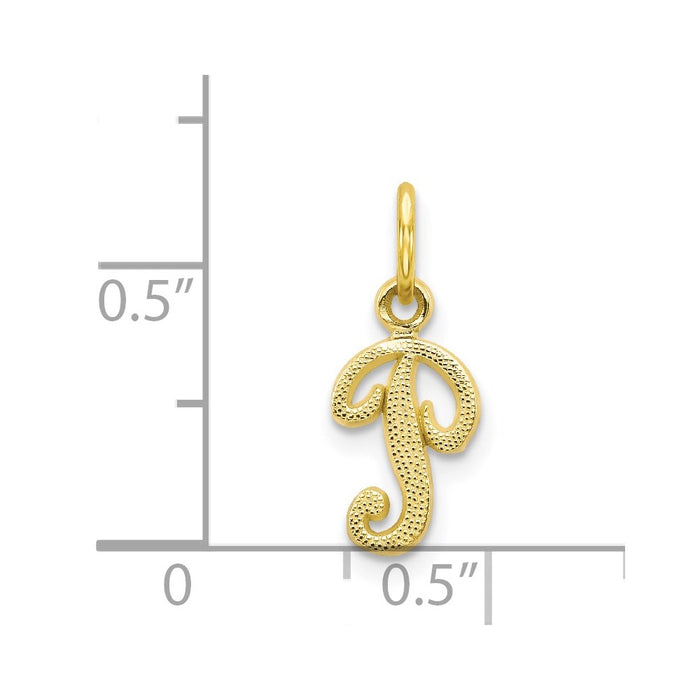 Million Charms 10K Yellow Gold Themed Alphabet Letter Initial P Charm