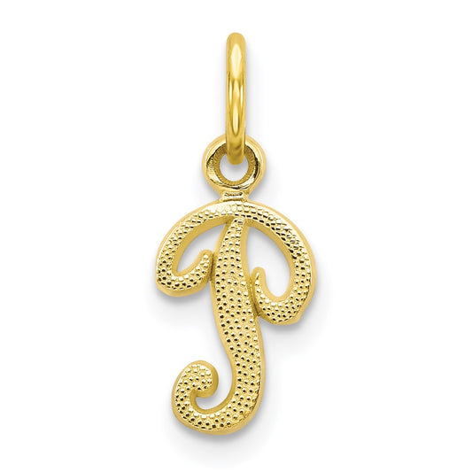 Million Charms 10K Yellow Gold Themed Alphabet Letter Initial P Charm