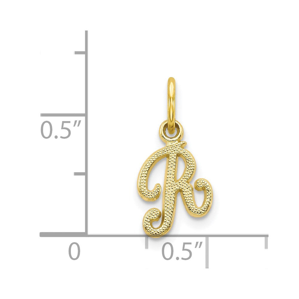Million Charms 10K Yellow Gold Themed Alphabet Letter Initial R Charm