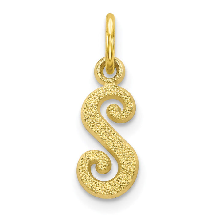 Million Charms 10K Yellow Gold Themed Alphabet Letter Initial S Charm