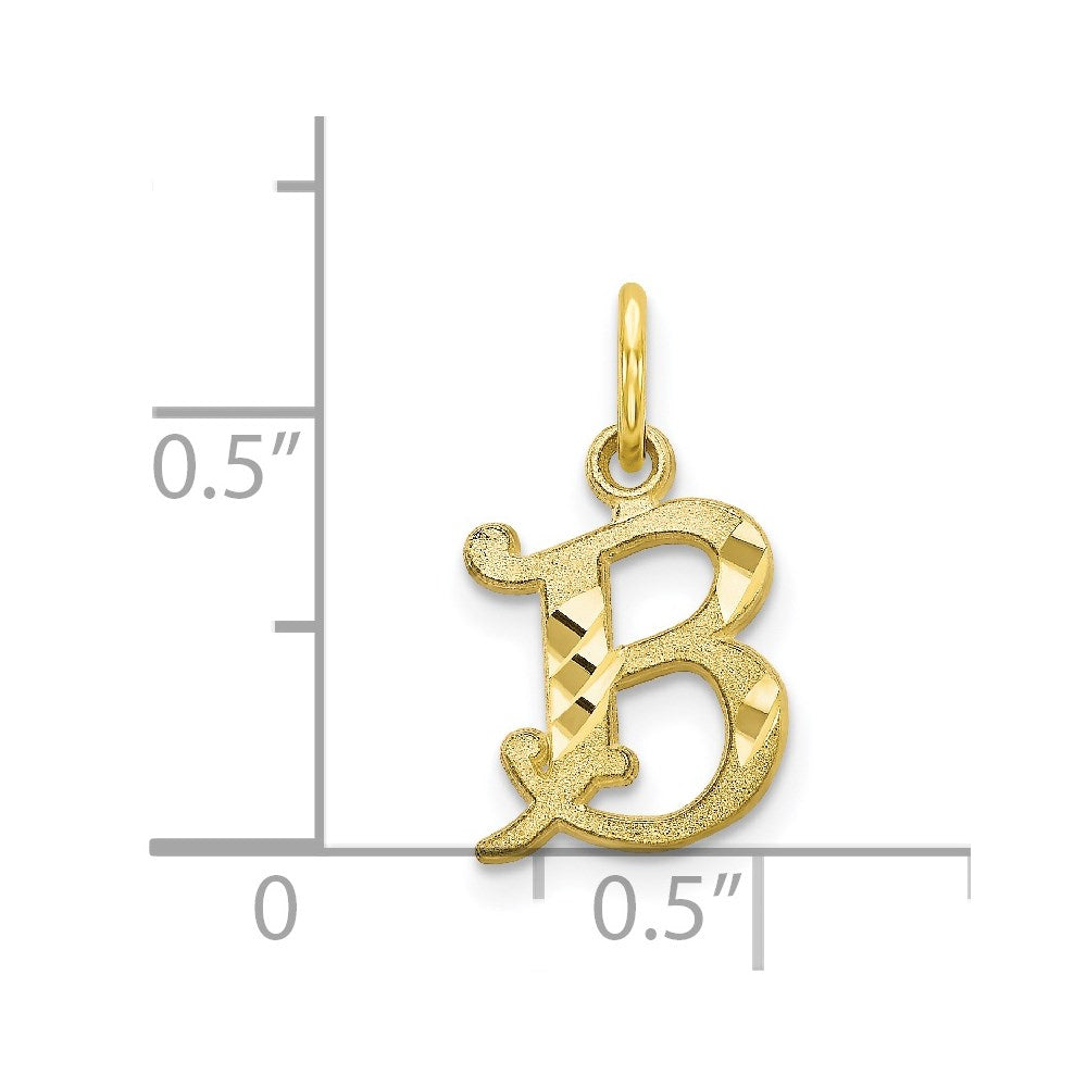Million Charms 10K Yellow Gold Themed Alphabet Letter Initial B Charm