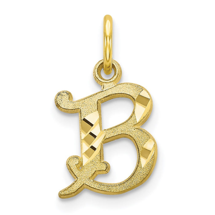 Million Charms 10K Yellow Gold Themed Alphabet Letter Initial B Charm