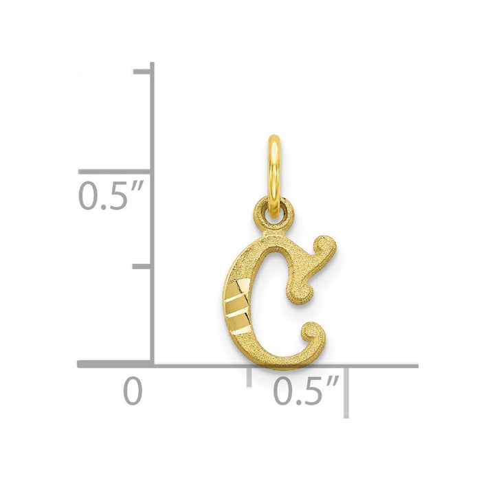 Million Charms 10K Yellow Gold Themed Alphabet Letter Initial C Charm